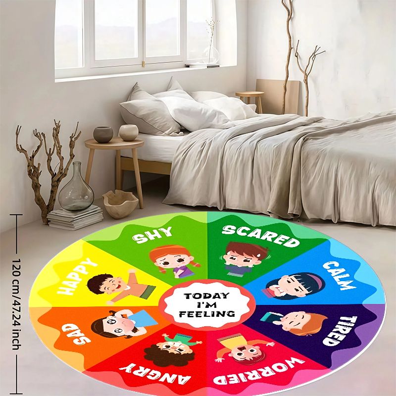 Kids Education Charts - Alfombra redonda de franela con tabla