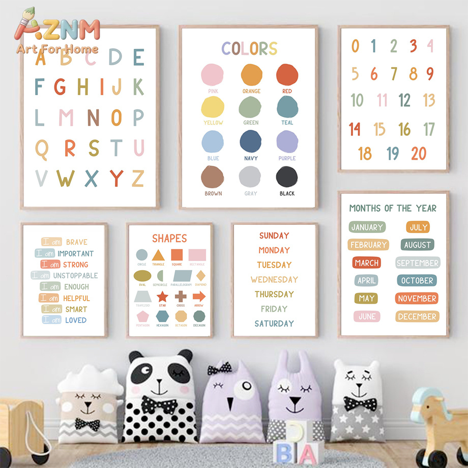 Kids Education Nursery - AZNM - Lienzo Educativo para Niños