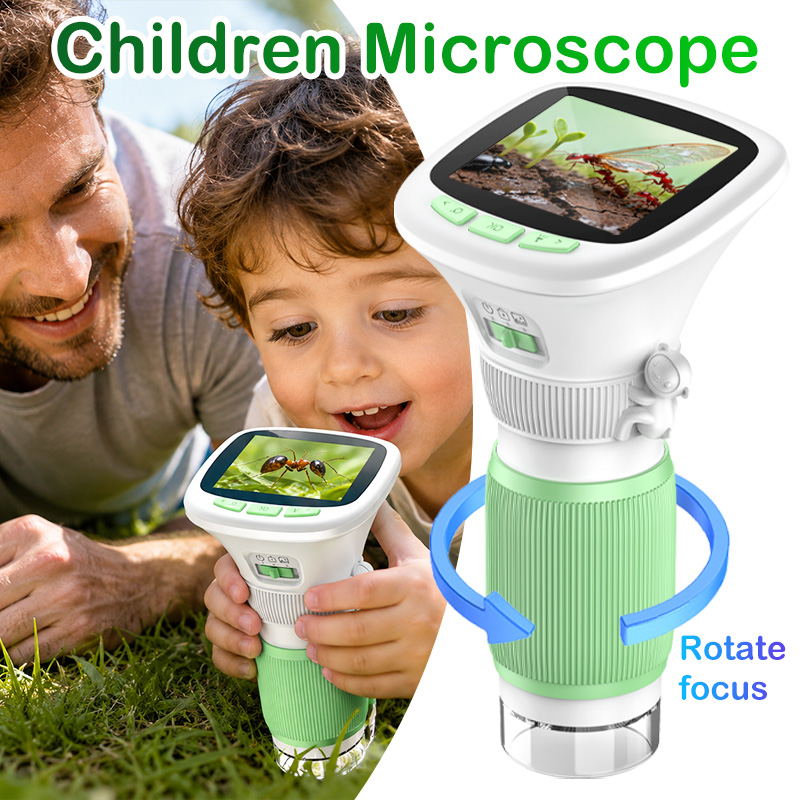 Kids Education Video - Microscopio Digital Portátil para Niños, 1000X,