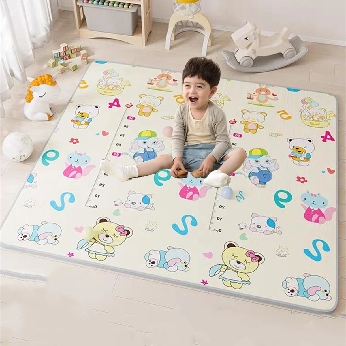 Kids Yoga Education - Alfombra de juego para bebé, impermeable,