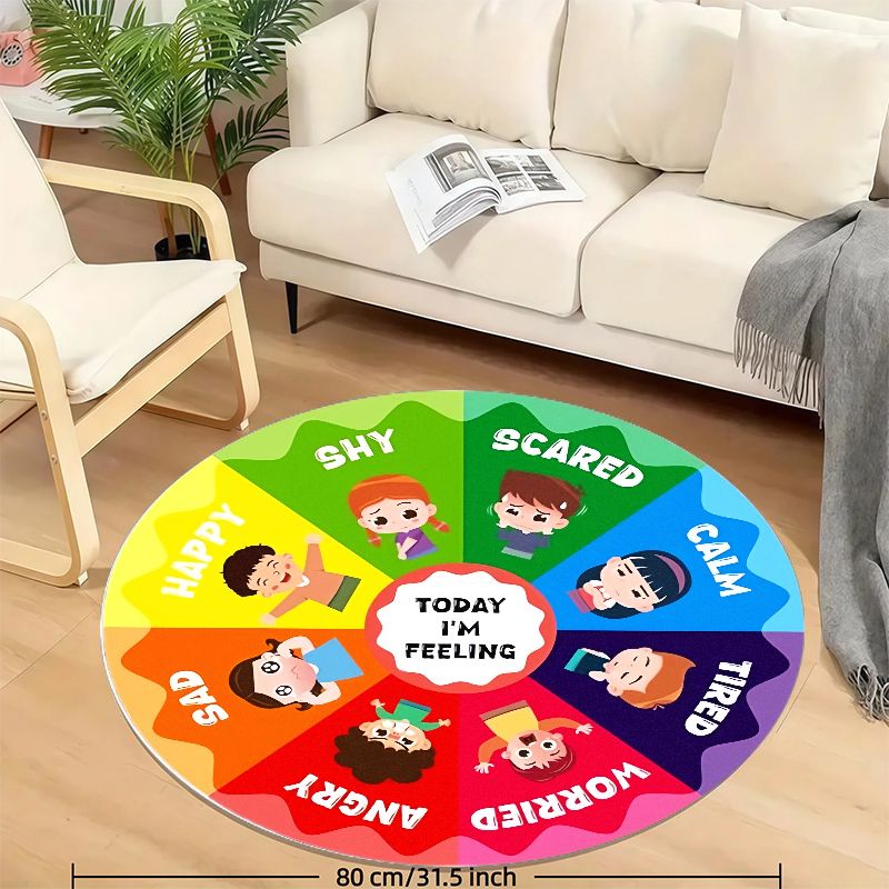 Alfombra redonda de franela co - Kids Education Charts reseña y precio