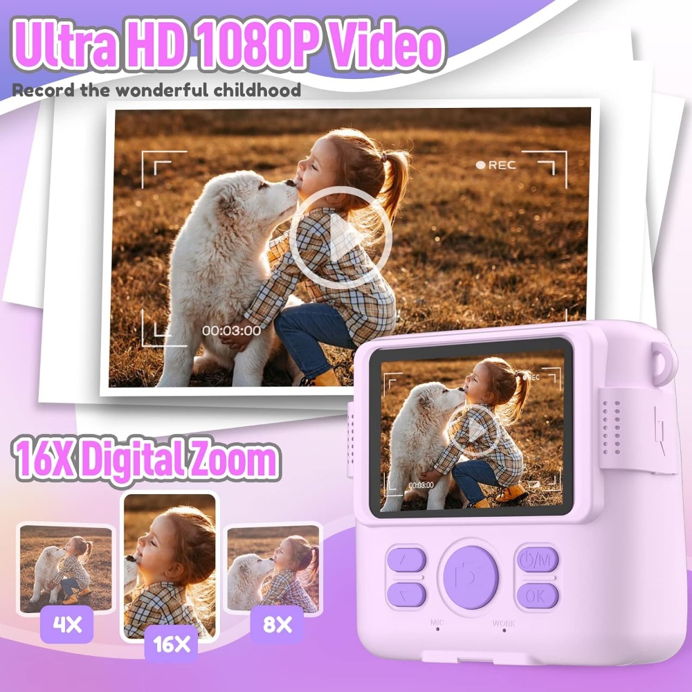 Cámara de impresión instantáne - Kids Education Video reseña y precio