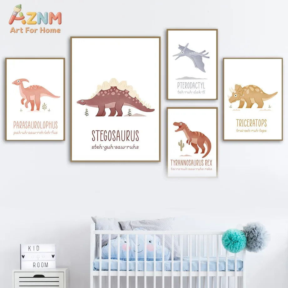 AZNM Lindos Cuadros de Dinosau - Kids Education Nursery reseña y precio