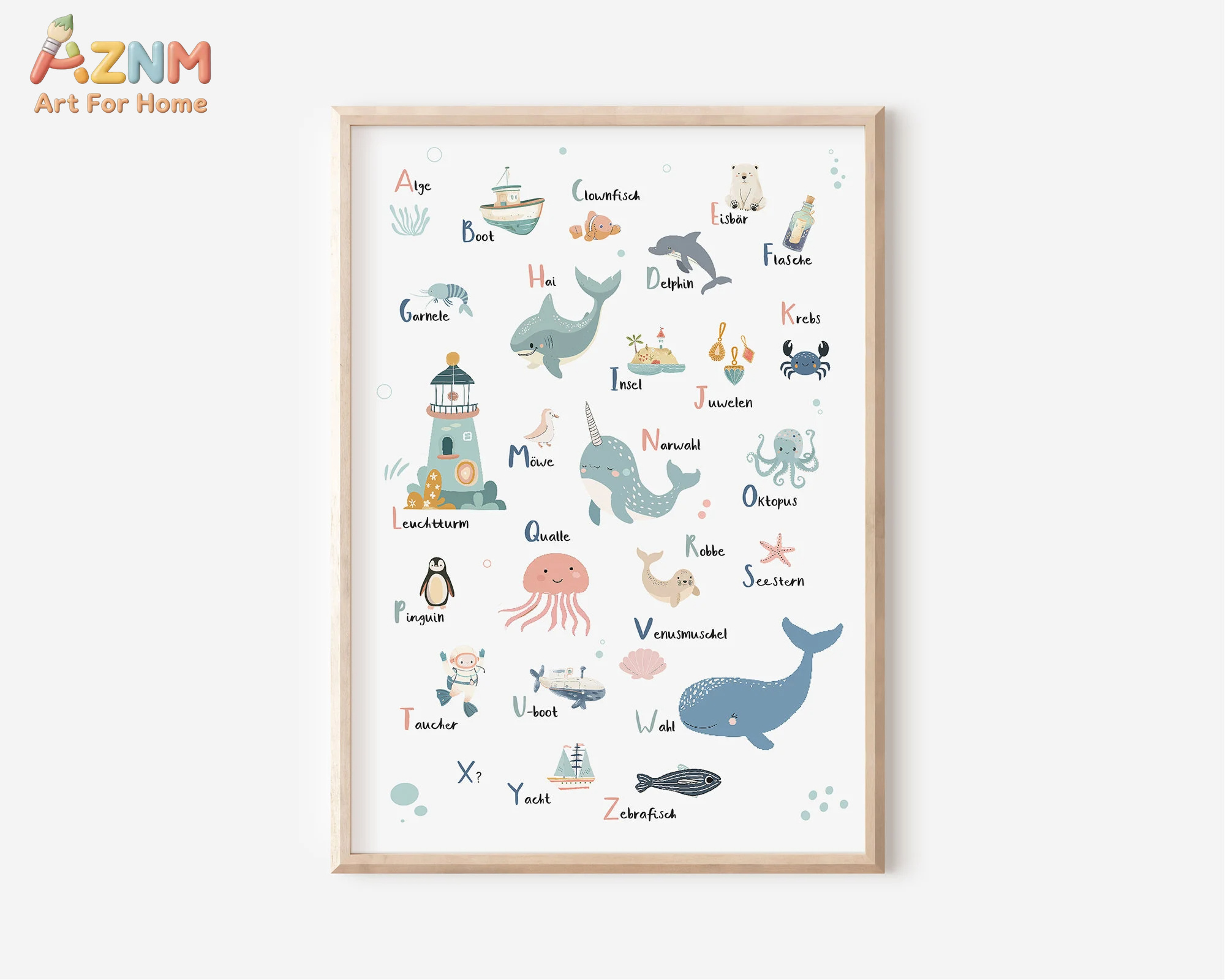AZNM - Arte educativo de pared - Kids Education Nursery reseña y precio