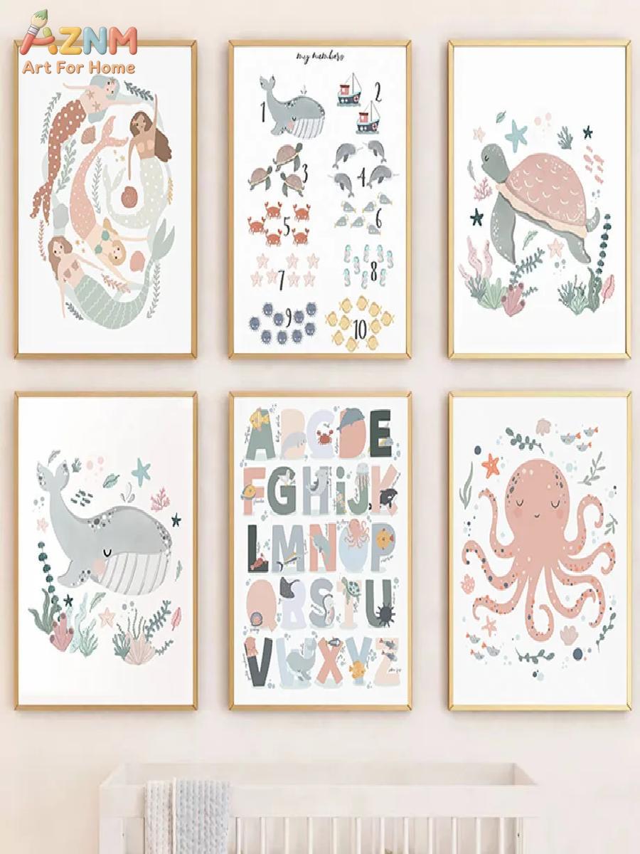 AZNM - Lienzo decorativo de pa - Kids Education Nursery reseña y precio