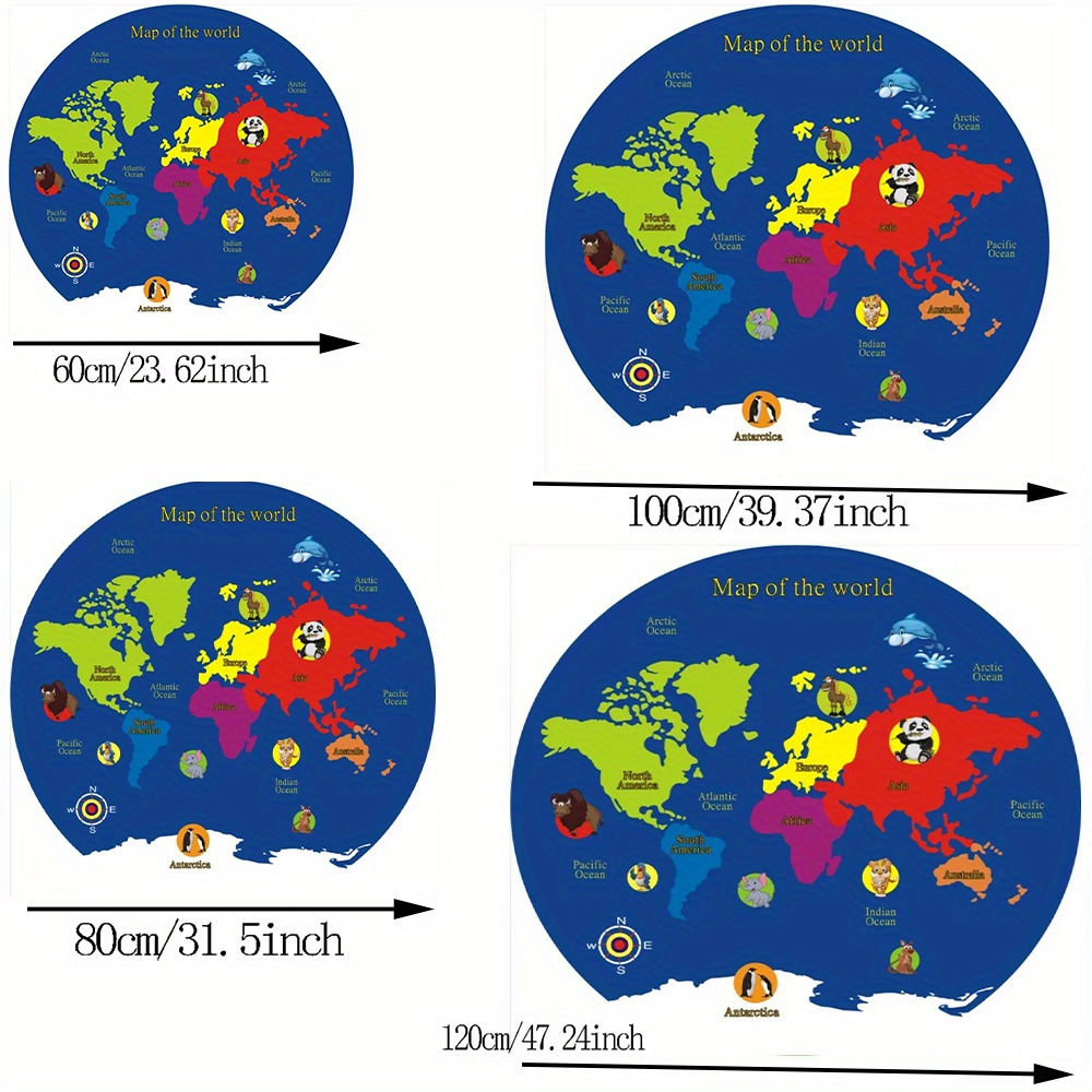 Alfombra Redonda con Mapa del  - Kids Education Nursery reseña y precio