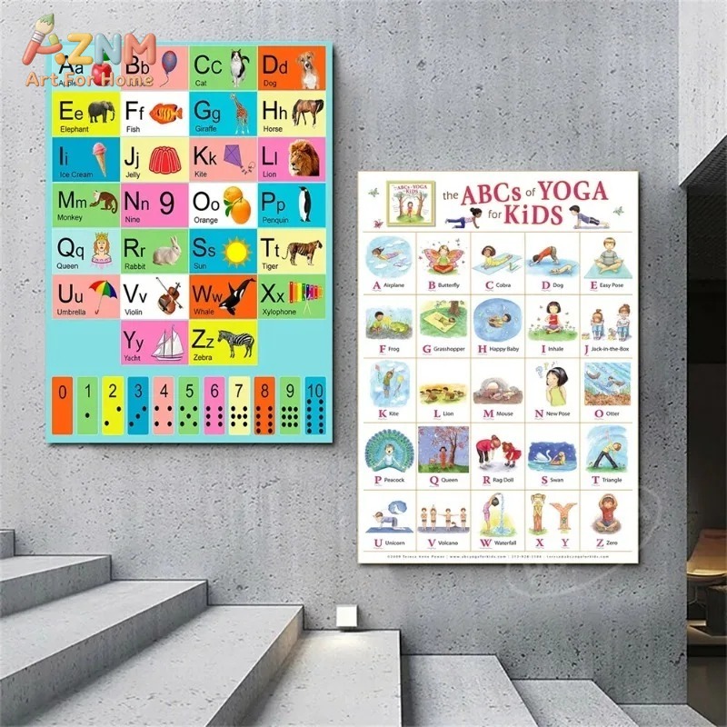 AZNM Póster de lienzo sin marc - Kids Yoga Education reseña y precio